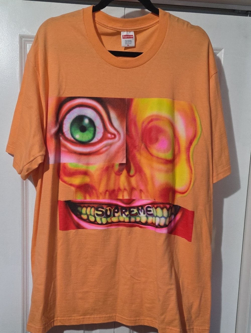 Supreme Orange Graphic Skull Tee